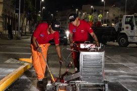 INTT da inicio a la demarcación horizontal para la Avenida San Martín